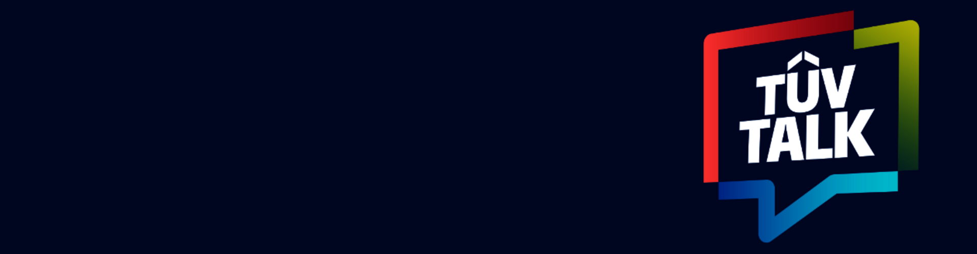 Das TÜV TALK Logo auf dunkelblauem Hintergrund