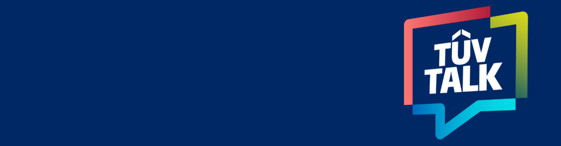 Das TÜV TALK Logo auf dunkelblauem Hintergrund